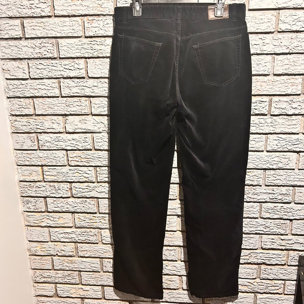 Black Brown 1826 Mens Black Corduroy Pants W33 L32 Straight Leg Cotton Stretch - Picture 2 of 9
